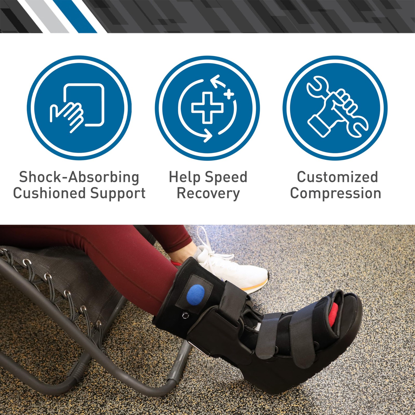 BodyMed Air CAM Walking Fracture Boot, Small, 11.5″ Tall – Adjustable and Sho…