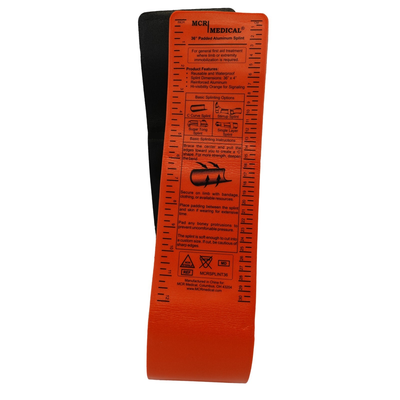 36″ Aluminum Reusable, Waterproof, Splint, Single