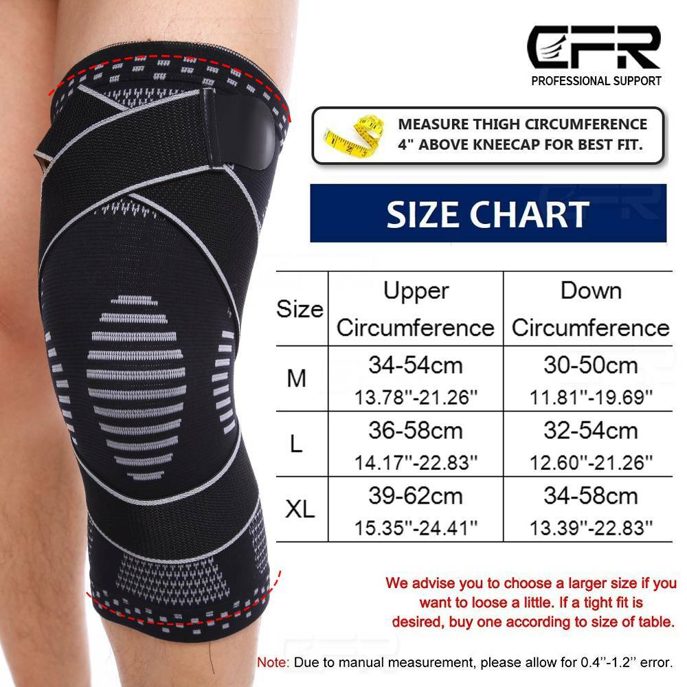 Knee Support Brace Copper Compression Sport Joint Pain Arthritis Relief Sleeves