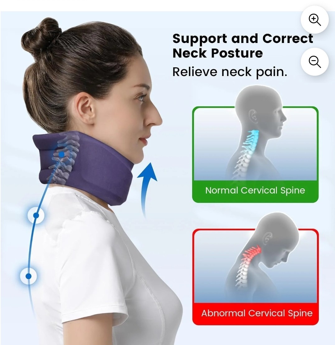 Adjustable Collar Neck Support Brace Soft Cervical Traction Device Pain Relief