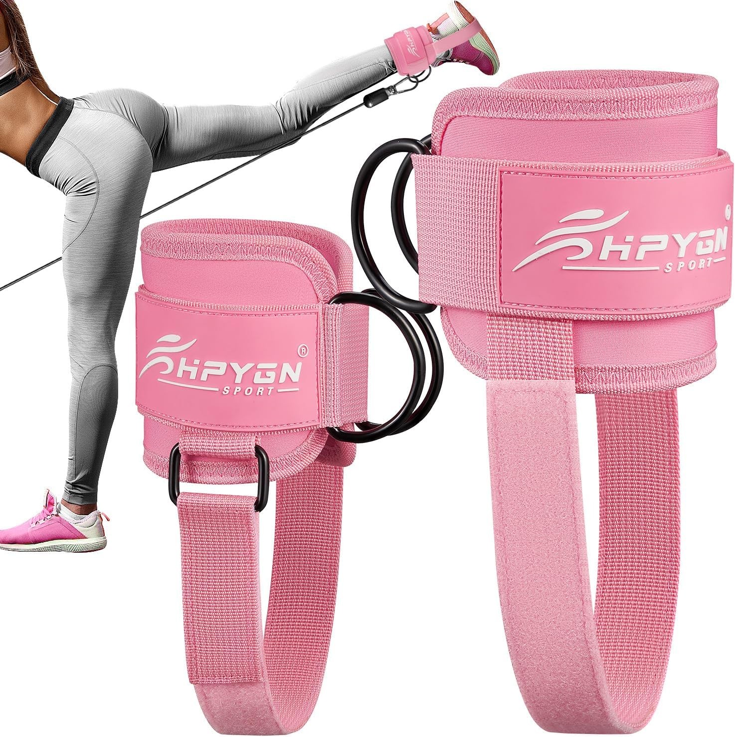 Ankle Strap for Cable Machine, Padded Ankle Straps for Cable Machine Kickbacks,