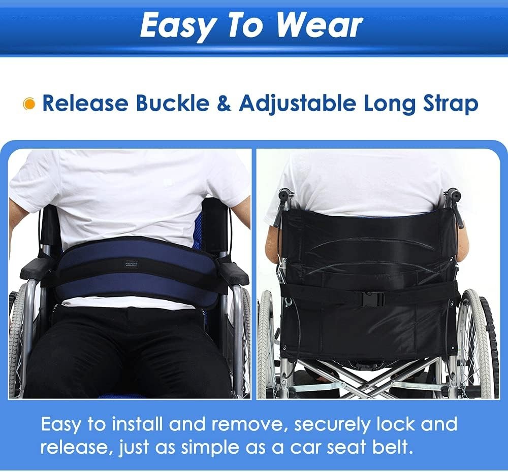 Durable Wheelchair Safety Harness – Adjustable Belt for Elderly Fall Prevention