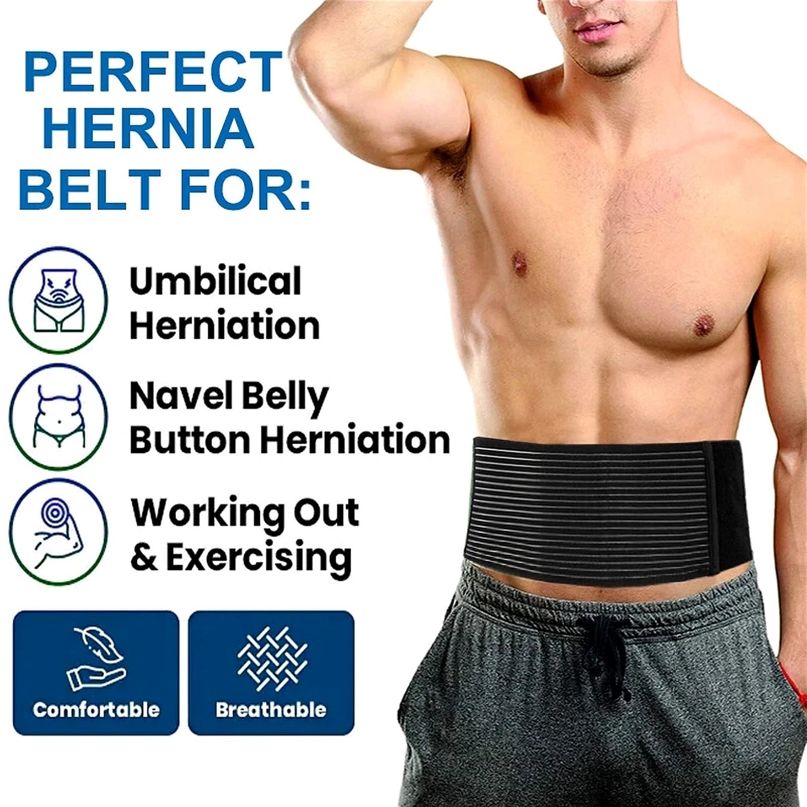 Umbilical Hernia Belt Abdominal Support Binder Compression Pad Adjustable Unisex