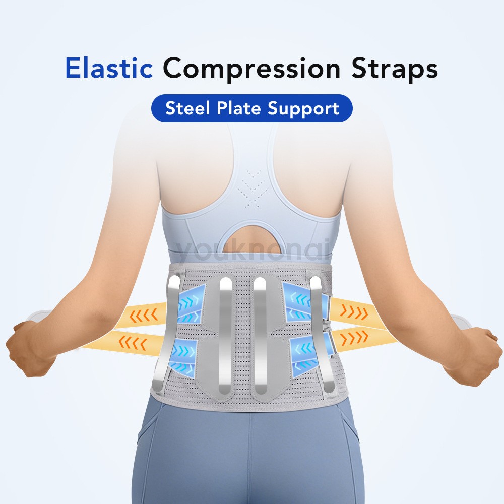 Medical-Grade Lumbar Support Belt for Back Pain Relief with Steel Plates、M-XXL