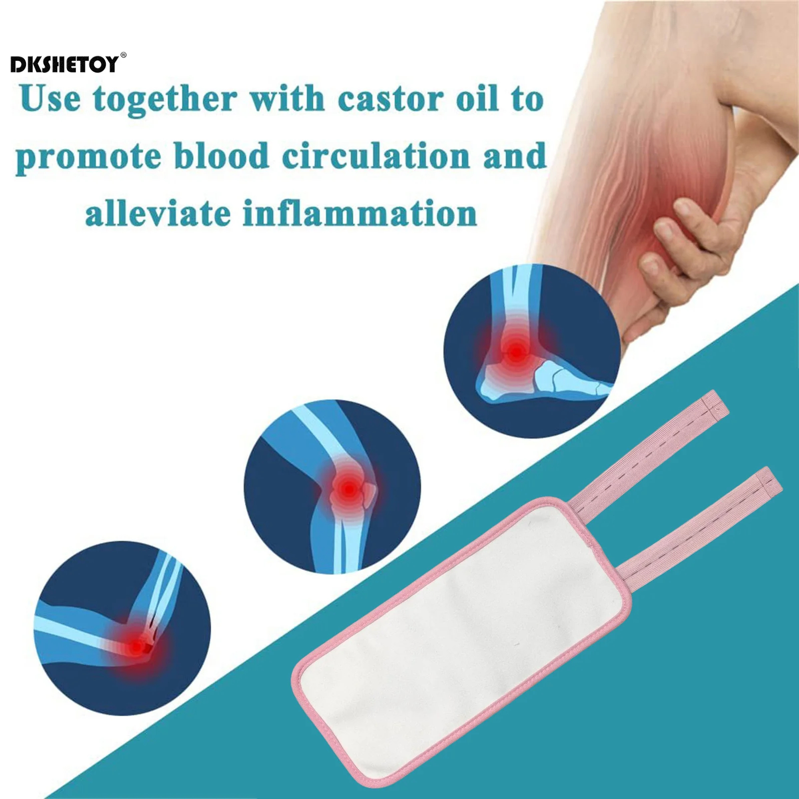 Castor Oil Pack Compression Braces for Knees Arms Soft Compress Pad Castoroil Pa