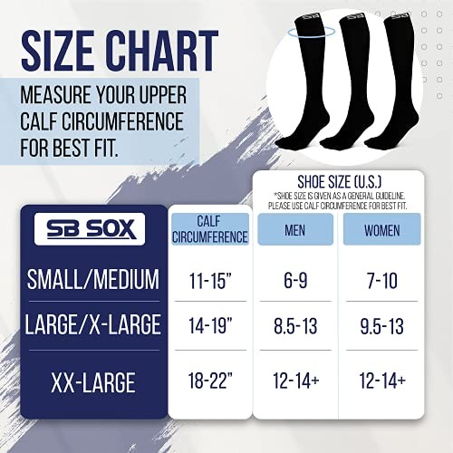 3-Pair Compression Socks (15-20mmHg) for Men & Women XX-Large 01 – Solid Black