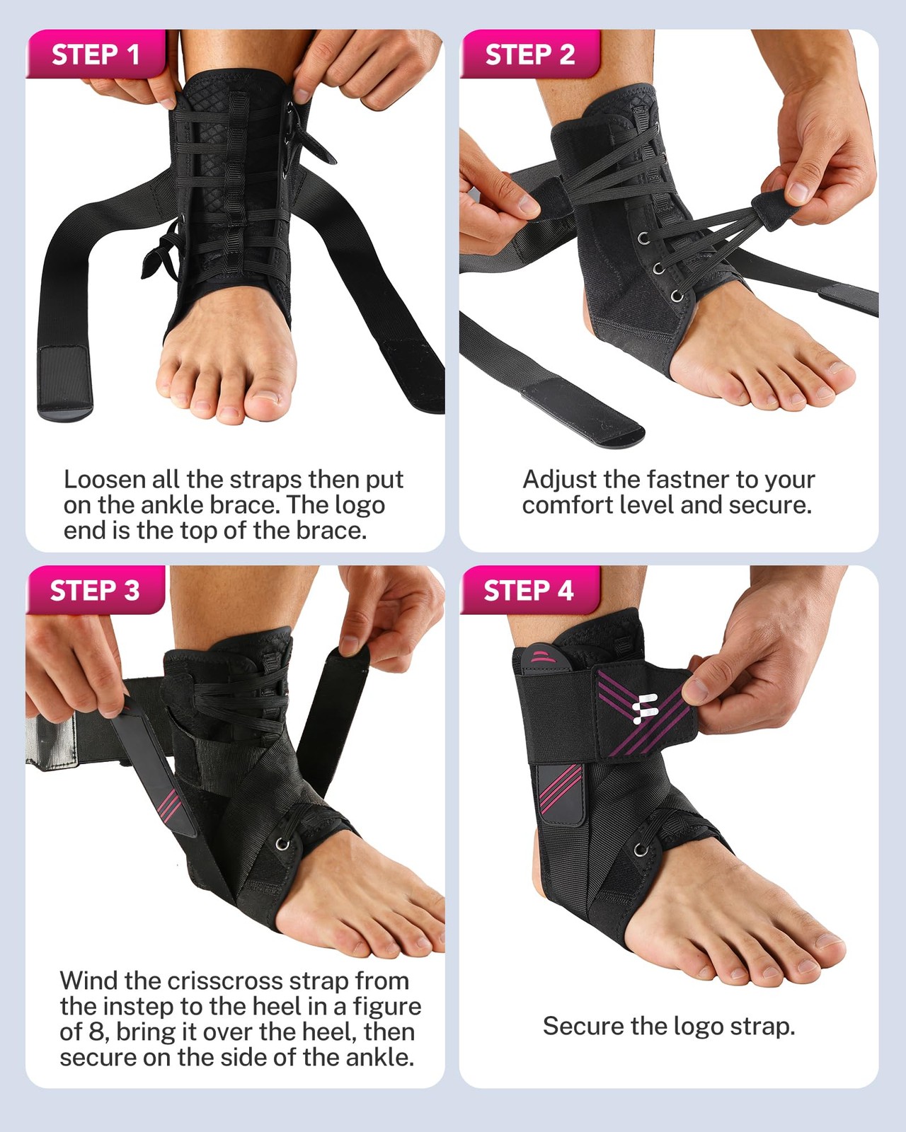 Fitomo 1.5mm Ultra Thin Ankle Brace for Women Men, Lightweight M, Black
