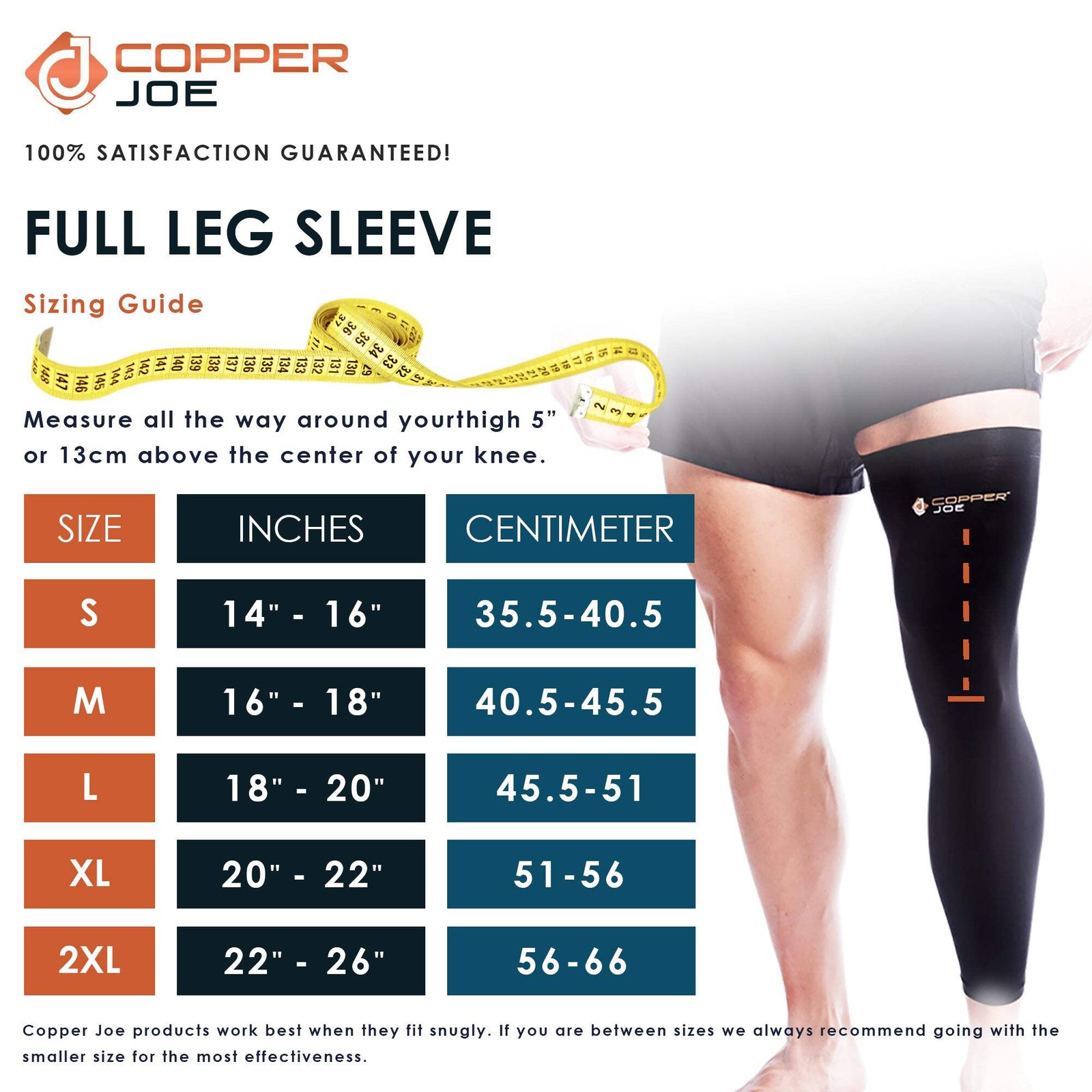 Full Leg Compression Sleeve Knee Calf Running Basketball Men Women Copper Joe