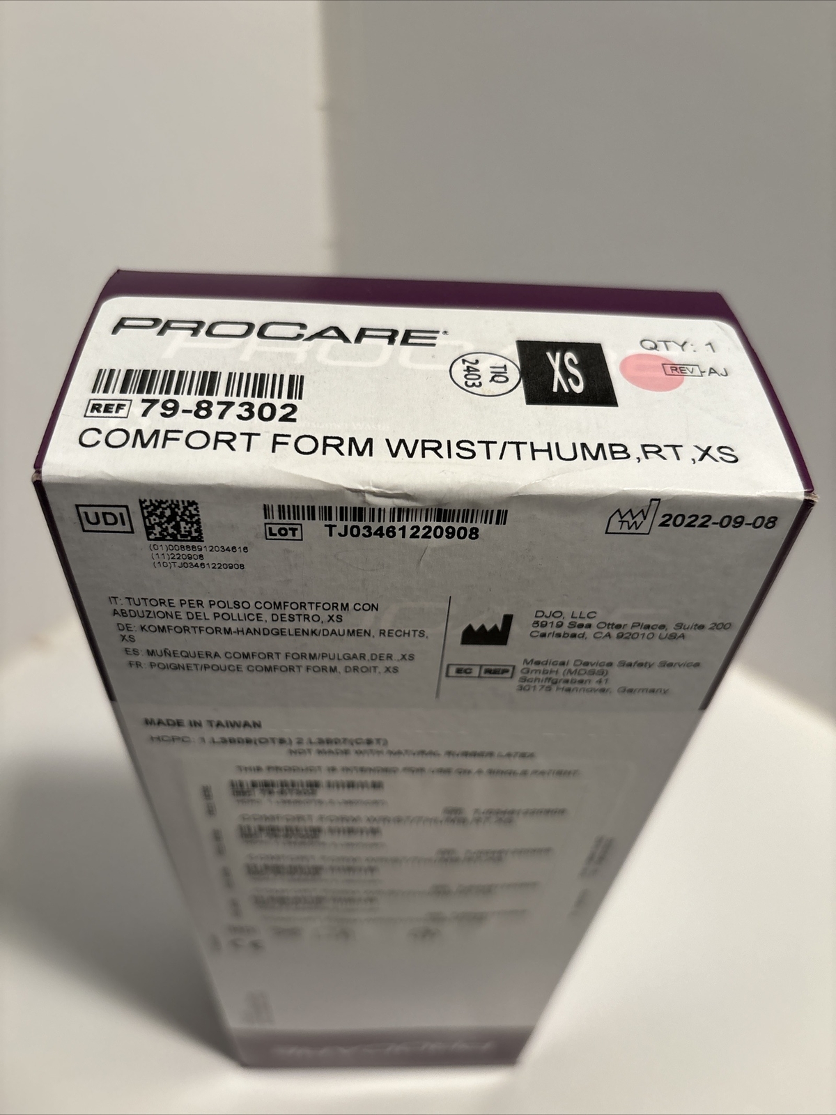 PROCARE 79-87302 Confort Form Wrist Thumb/right/extra Small