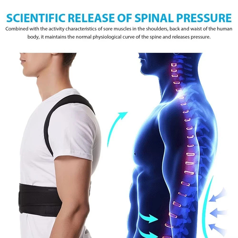 Adjustable Posture Corrector Low Back Support Shoulder Brace Belt For Men Women