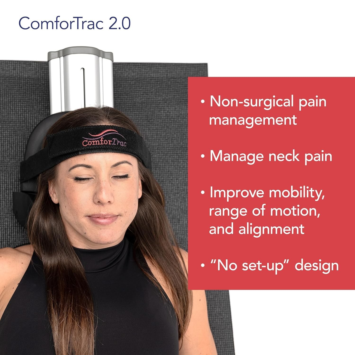 New ComforTrac Deluxe Home Cervical Traction Device Neck Pain Relief Kit Black
