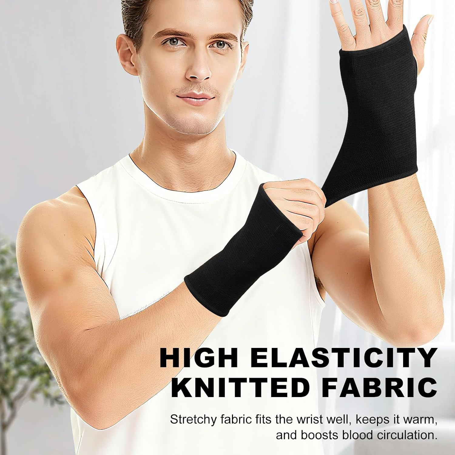 Palm Brace Wrist Support Sleeves (1 Pair), Everyday Use Wrist Brace, Compression