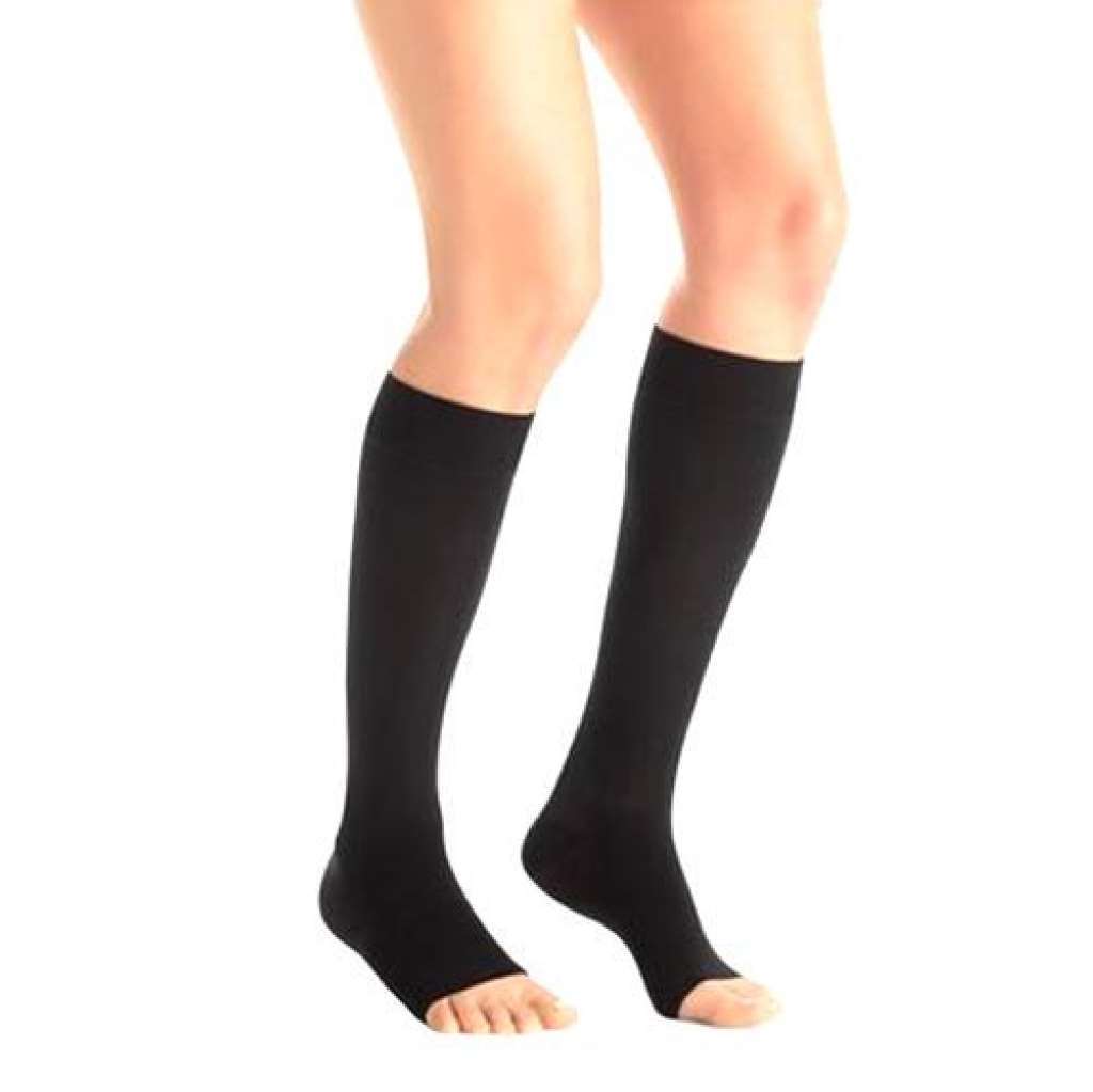 JOBST Opaque Open Toe Knee High 20-30mmHg (Classic Black) Large