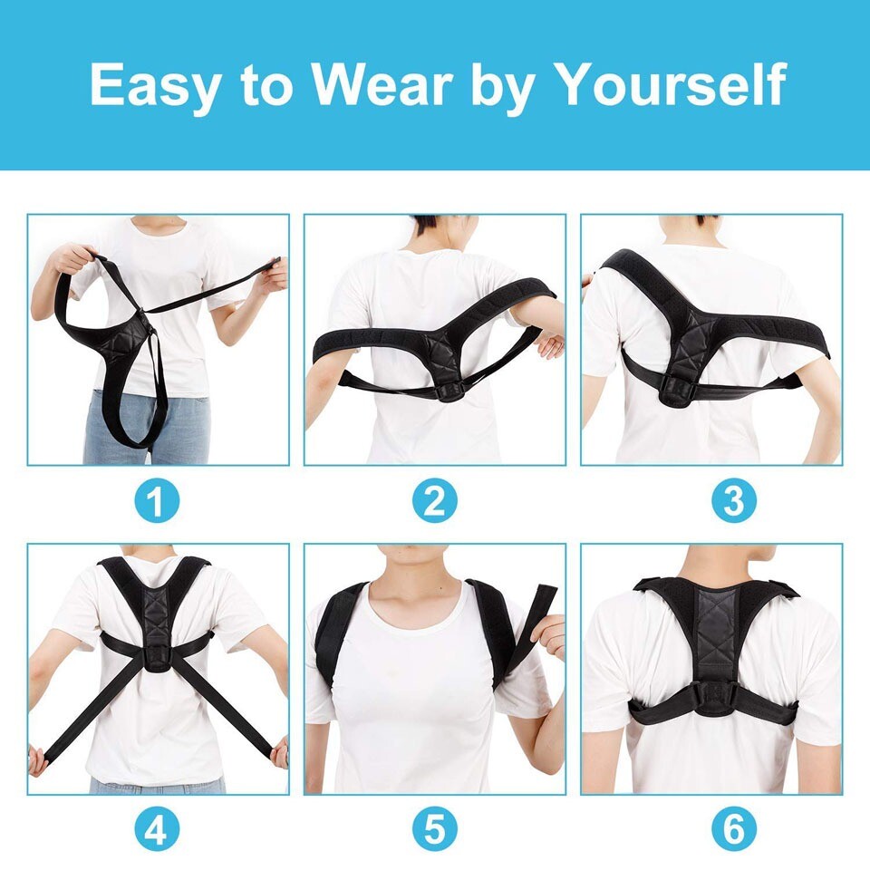 Back Support Belt Protect Reduce Strain for Men Women Upper Back Brace US SELLER