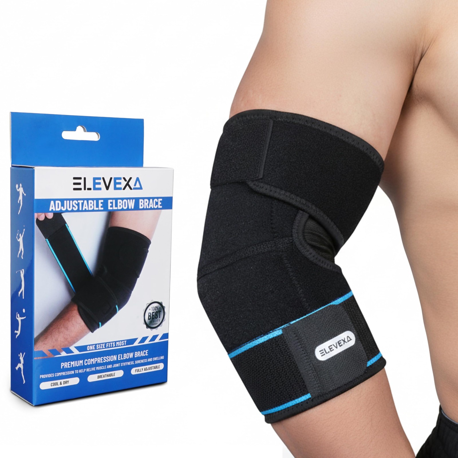 Arm & Elbow Compression Sleeve for Tendonitis and Tennis Elbows Supports