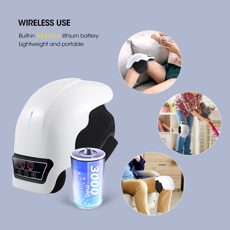 3-in-1 Cordless Knee Massager with Heat Vibration Red Light Therapy Pain Relief
