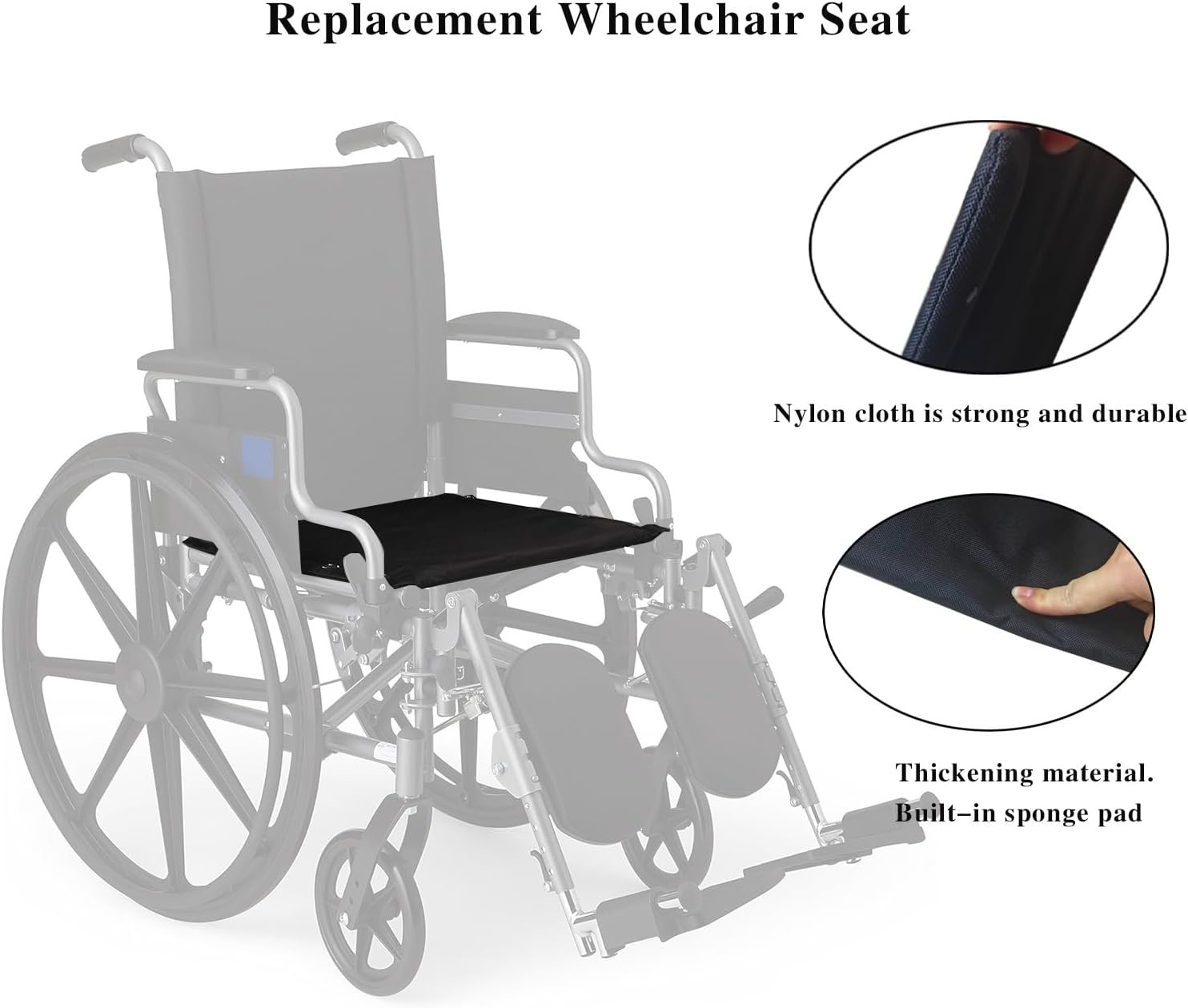 Wheelchair 18 inch Seat, Replacement 18", One Color