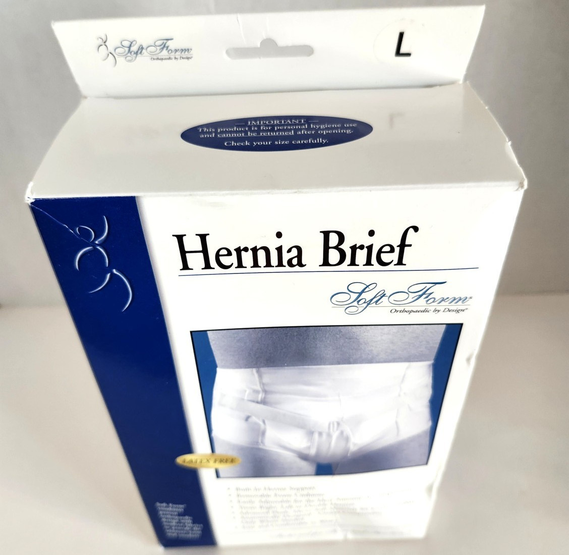 Soft Form Hernia Brief Size Large White Support Garment Latex Free