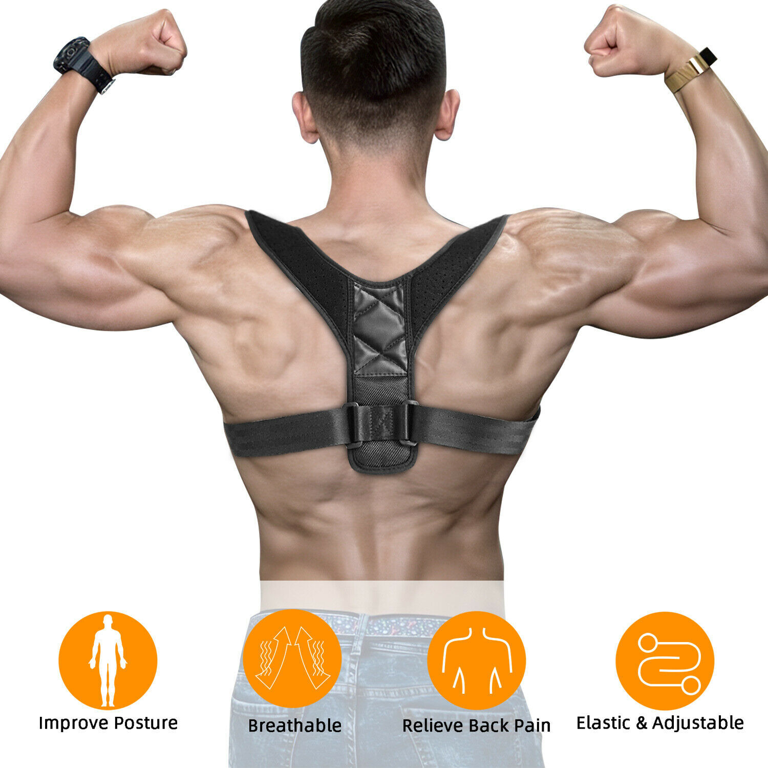 Mid Upper Posture Corrector for Men and Women Back Support Clavicle Pain Relief