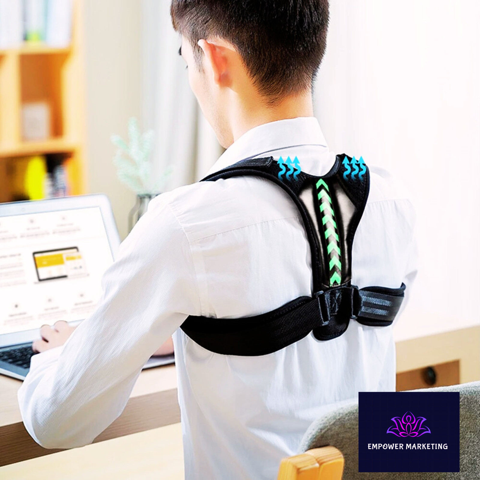 S ASH Posture Straight Shoulder Support Brace Corrector Belt Therapy Men Women