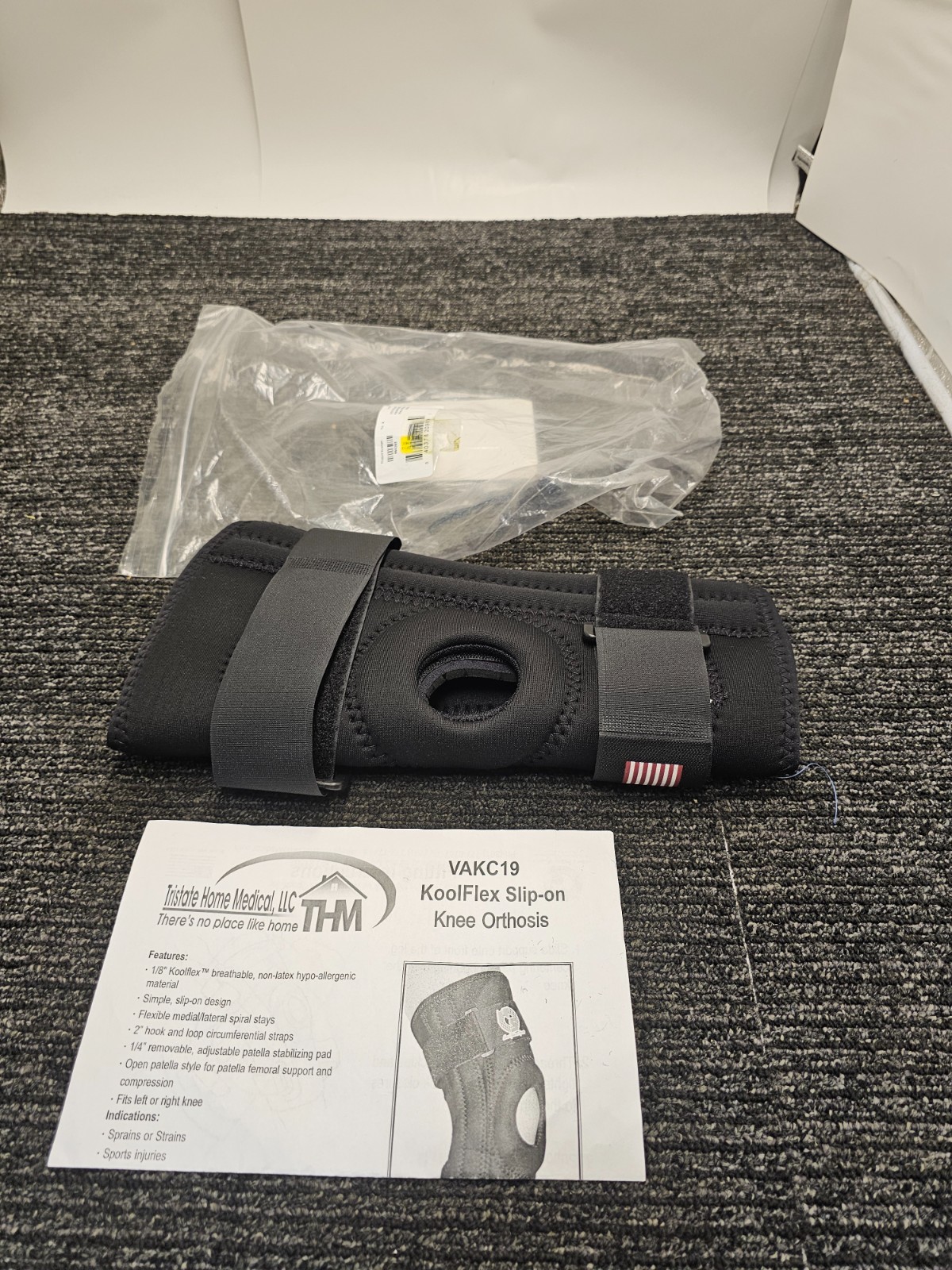 THM VAKC19 640293 XS KoolFlex Slip-on Knee Orthosis / 2″ hook and loop Strap