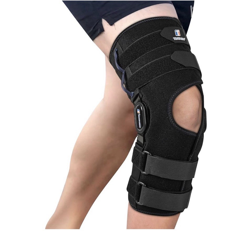 Hinged Knee Brace for Women&Men, Knee Brace with Side Stabilizers Large