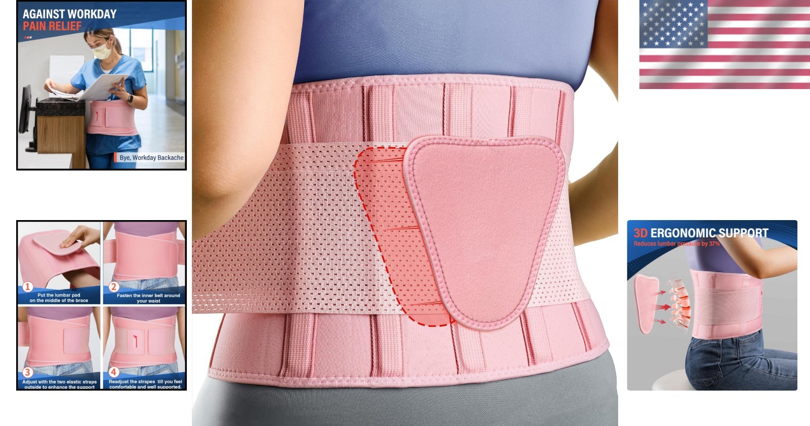 Comfortable Lumbar Support Belt for Heavy Lifting