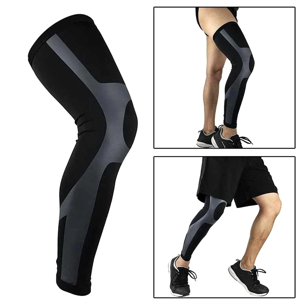 1 PC Outdoor Sport Whole Leg Compression Sleeve – Full Leg Knee Brace for Men