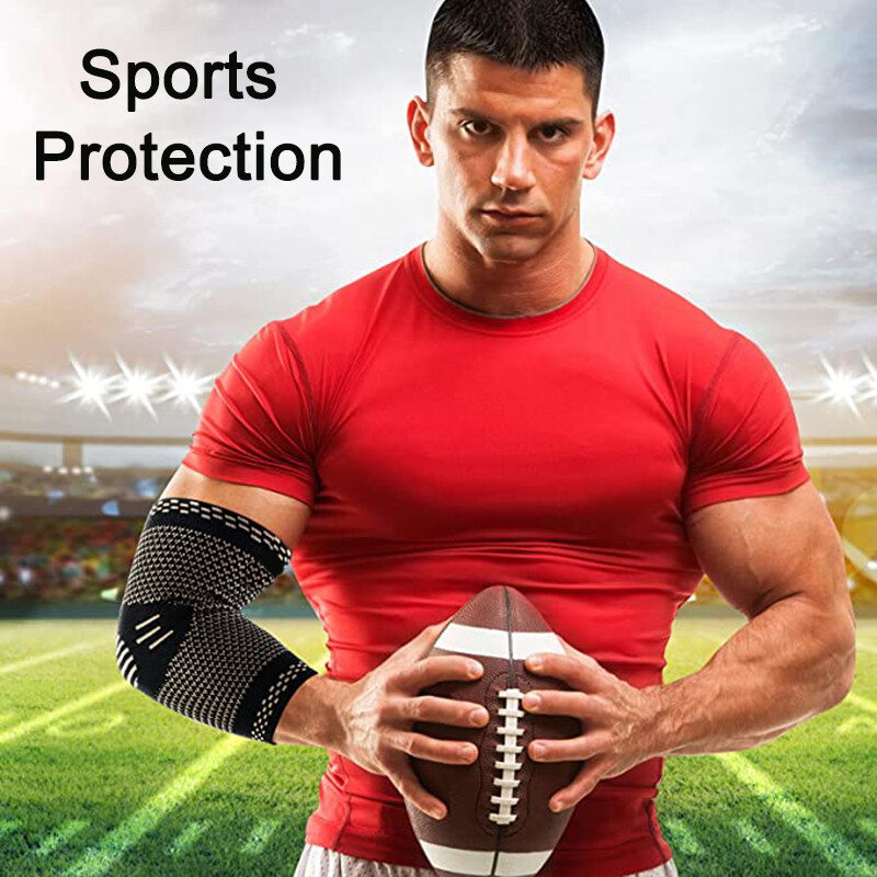 Copper Elbow Brace Compression Sleeve Support Arthritis Tendon Joint Wrap Pain
