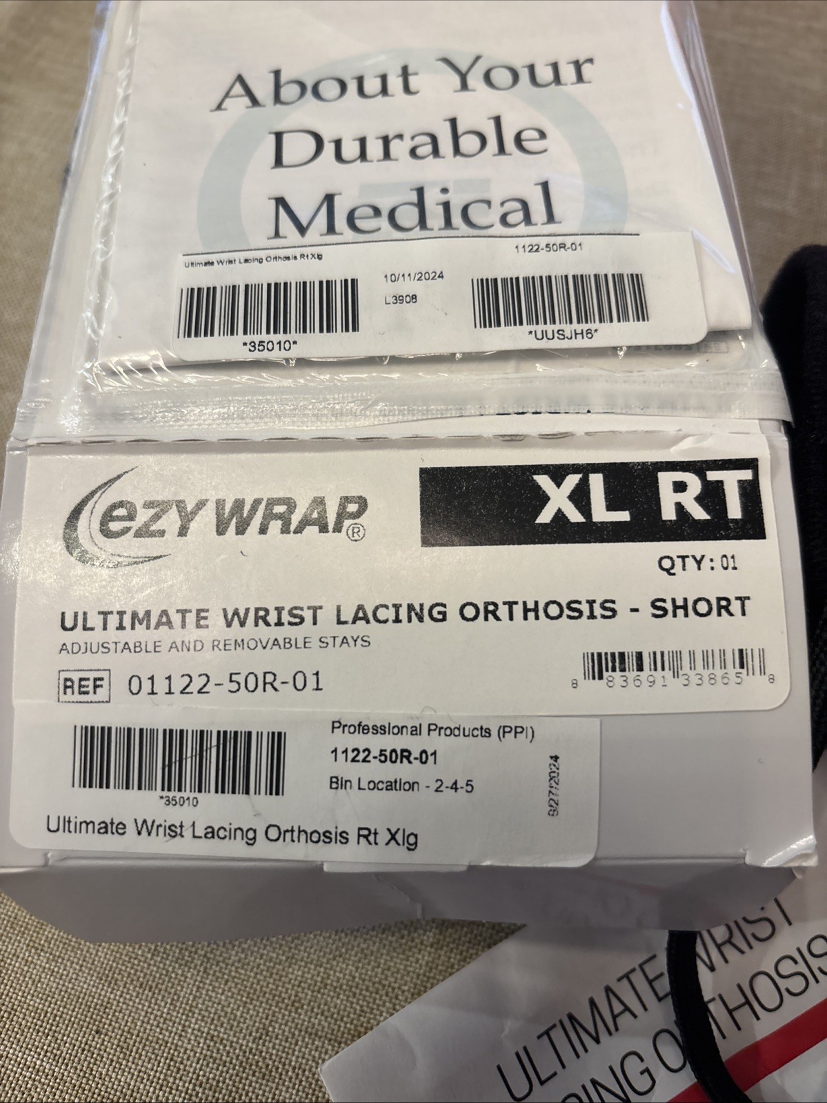 EZY Wrap Ultimate Wrist Lacing Orthosis Short XL RT