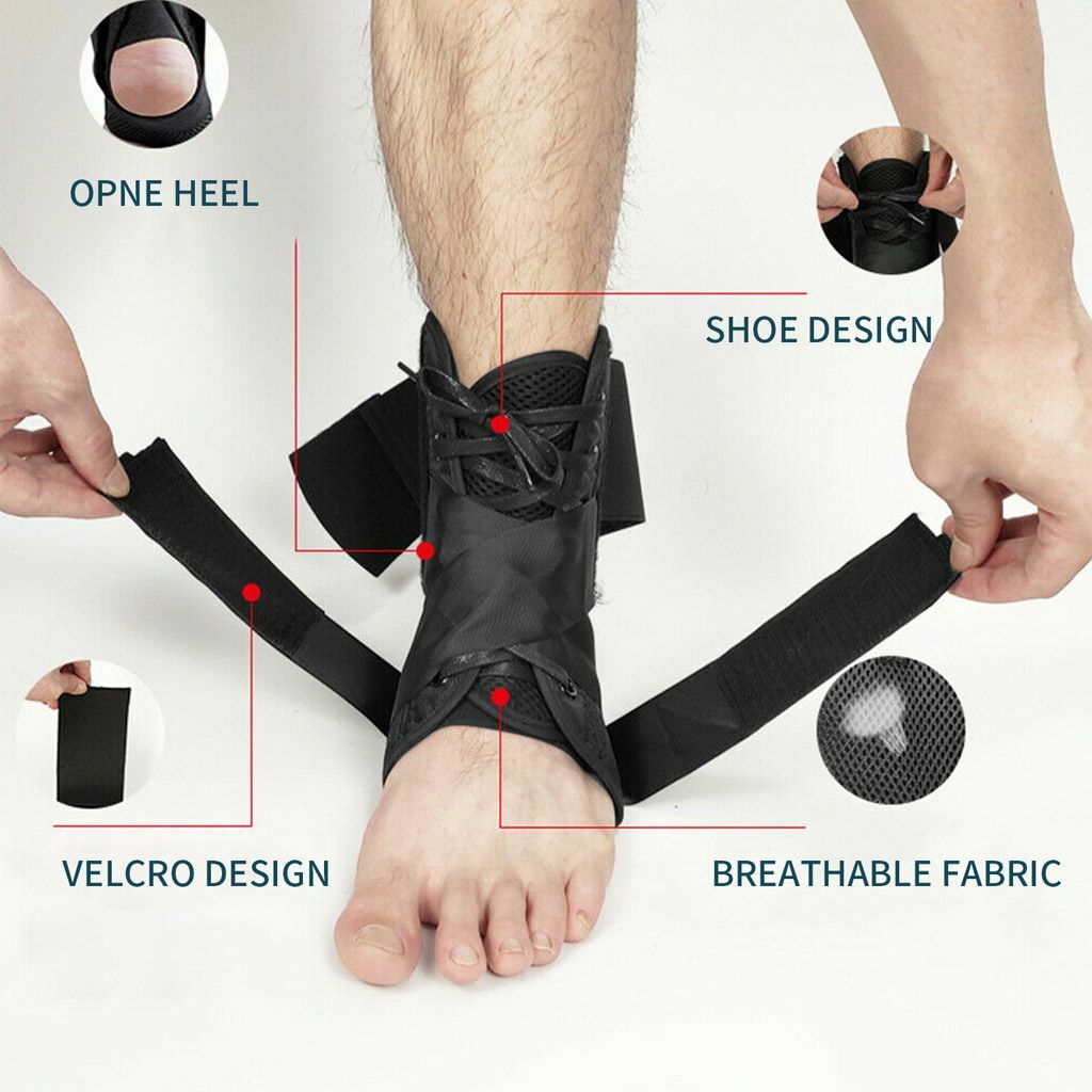 2 TYPES Ankle Brace Support Compression Stabilizer Pain Relief Foot Lace Up Wrap