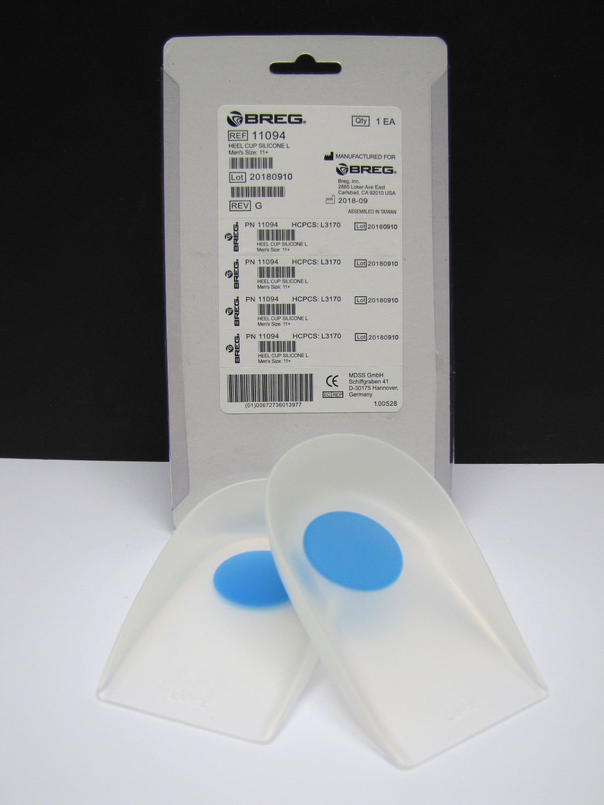 Breg Medical Grade Silicone Heel Cups – 11094 – Mens Womens Size Large