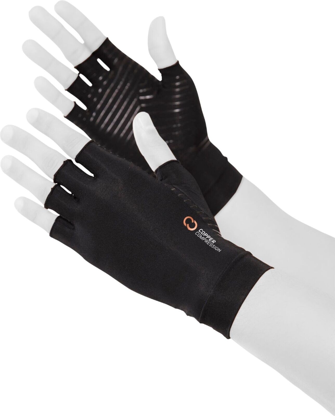 Copper Compression – Copper Infused Arthritis Half Finger Gloves – Large/XL