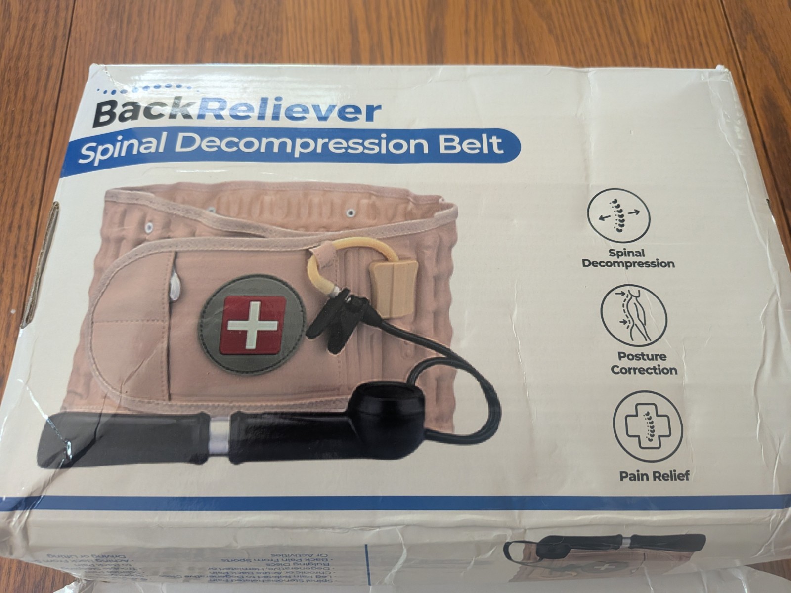 Healo Labs BackReliever Spinal Decompression Belt Beige Back Support One Size