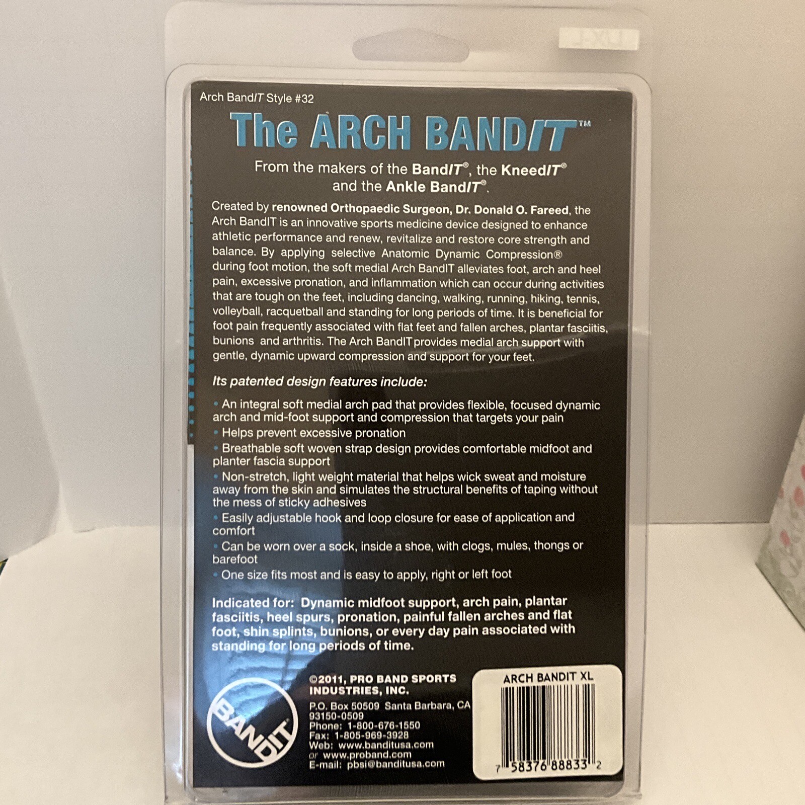 Arch Band IT Plantar Fasciitis Heel Foot Pain Support 2 Pack