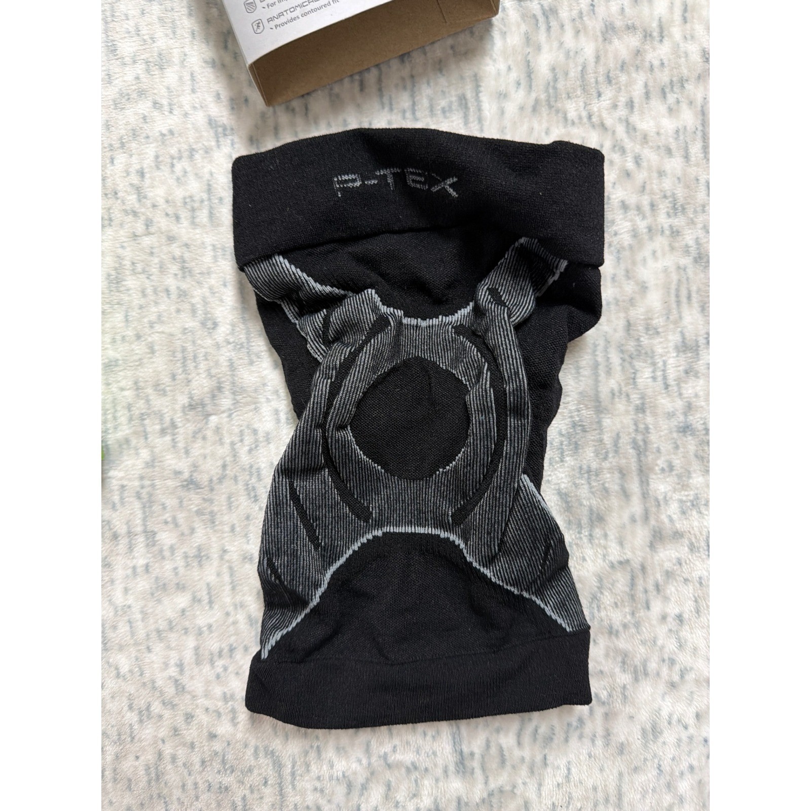 P-TEX PRO Knit Compression Knee Sleeve Black Gray XL P-TEXK500 Athletic Support