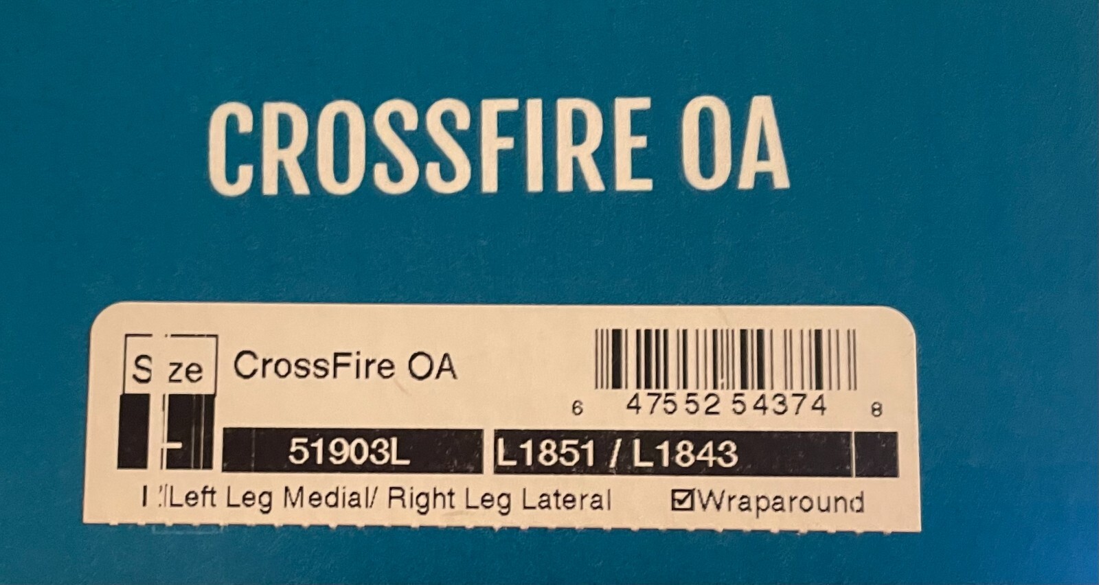 BioSkin Crossfire OA Knee Brace Size Large Left Leg Medial Right Leg Lateral