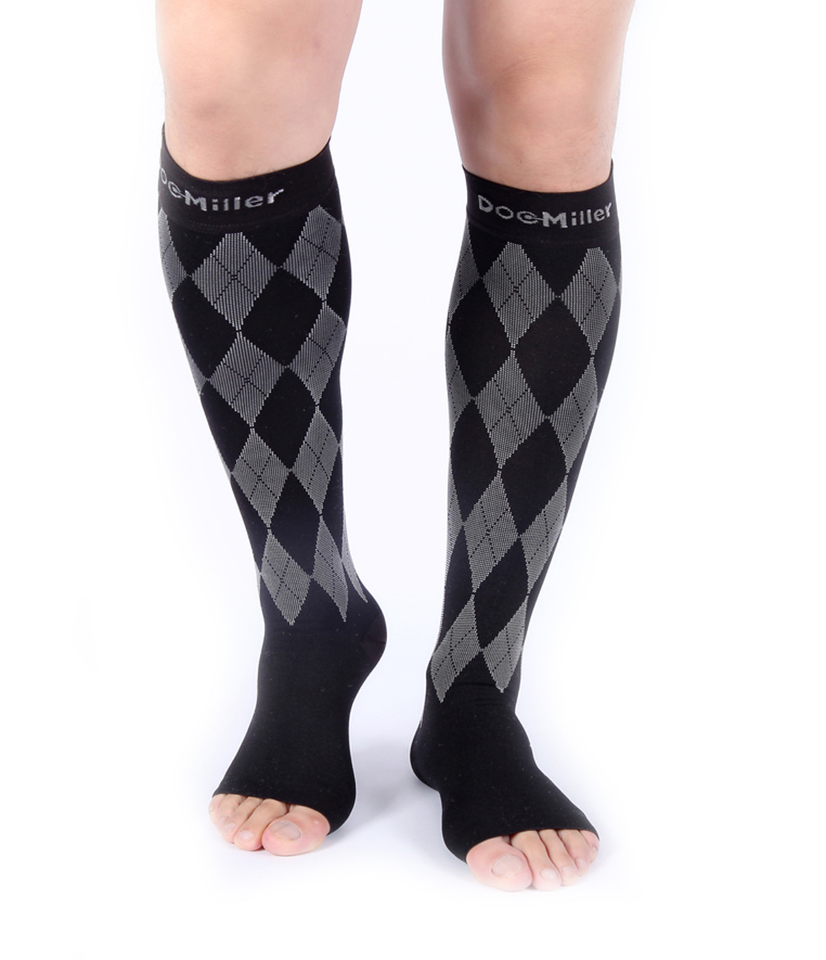 DOC MILLER OPEN TOE COMPRESSION STOCKINGS 20-30MMHG RELIEVE VARICOSE PAIN Socks
