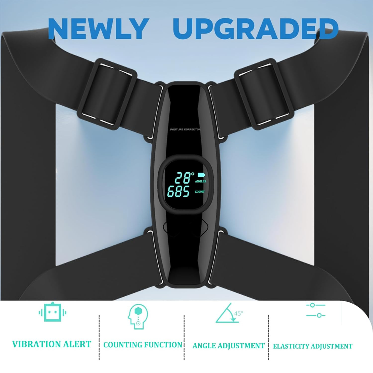 Upgraded Smart Posture Corrector Adjustable Posture Correction Angle with Vibrat