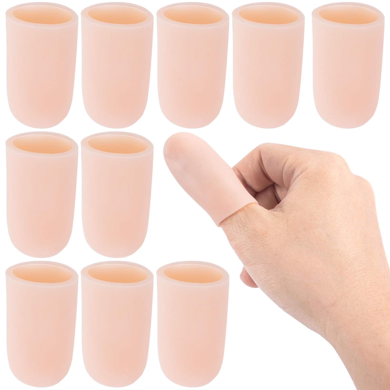 10 Pcs Gel Finger Cots Flexible Finger Cap Covers Thumb Support Protector