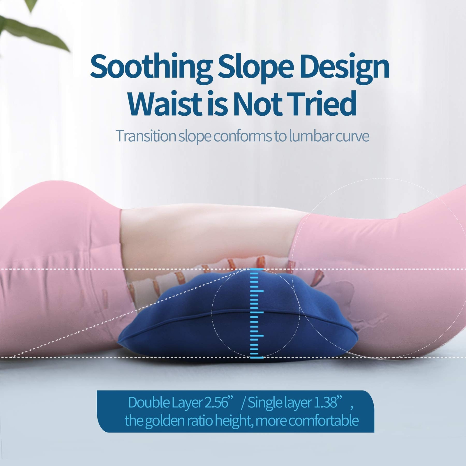 RESTCLOUD Adjustable Lumbar for Sleeping Memory Foam Back Support Pillow for …