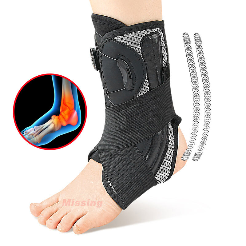Ankle Brace Splint Foot Drop Orthotics Fracture Sprain Injury Gym Metal Support