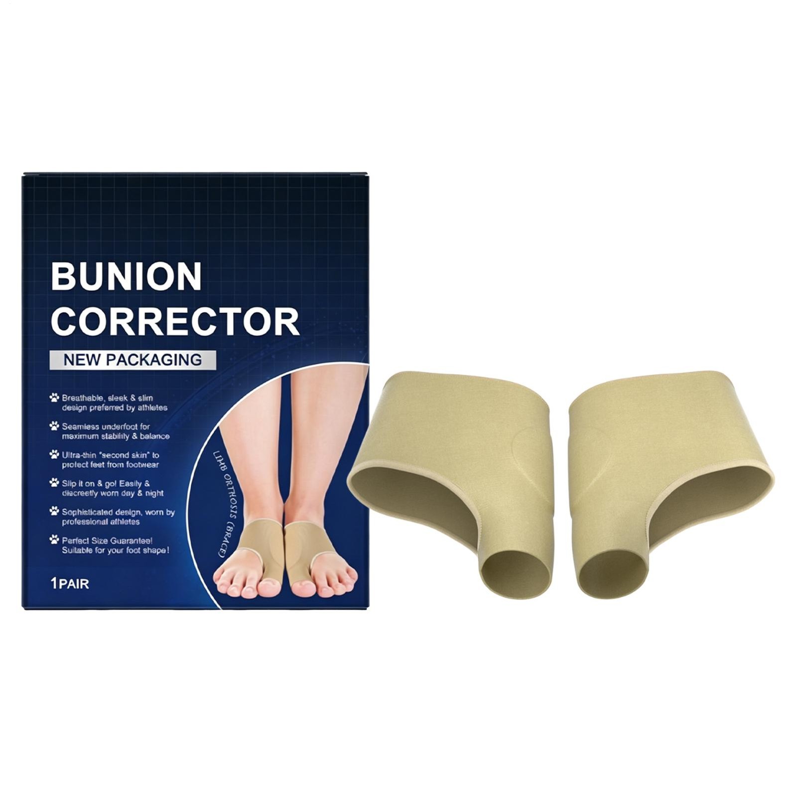 Toe Bunion Protector Support Hallux Valgus Corrector Anti Friction 2X Fabric Gel