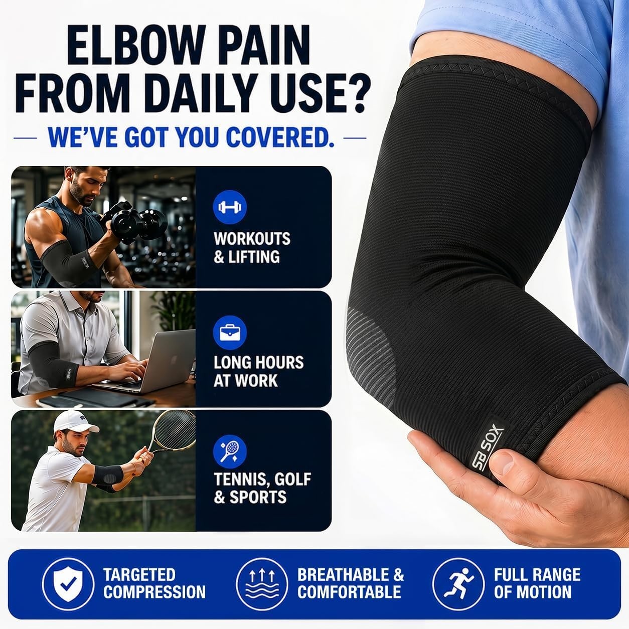 Lightweight Elbow Compression Sleeves – Targeted Support for Athletes & Recovery