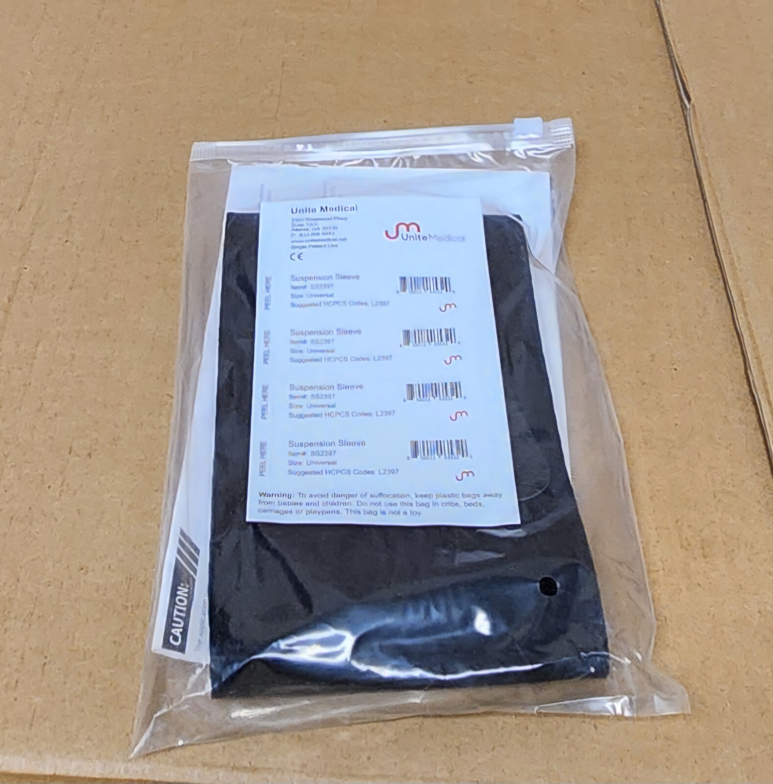 LOT of 2 ~ UNITE Medical Suspension Sleeve (UNIVERSAL) L2397 Black New