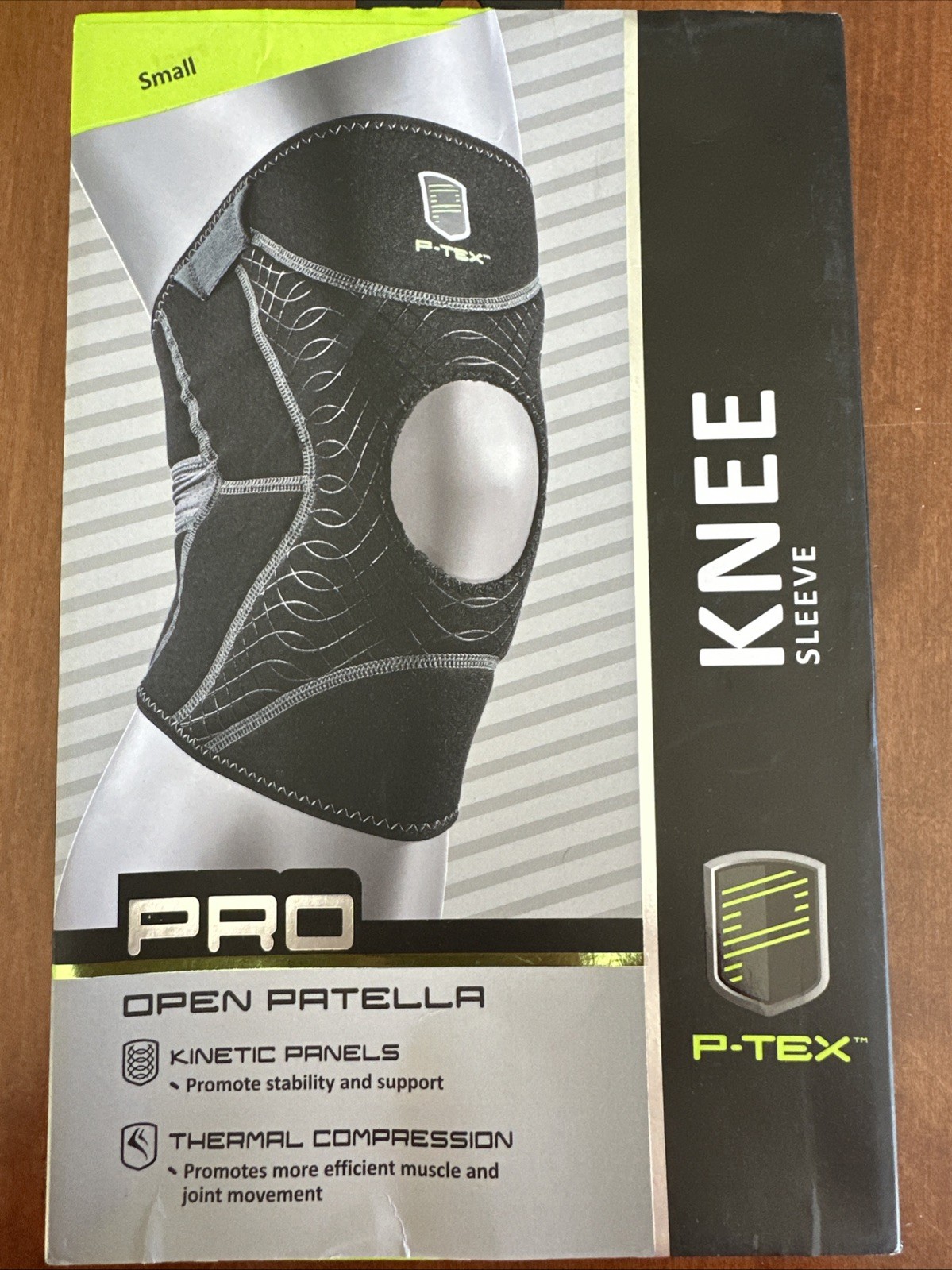 P-TEX PRO KINETIC OPEN PATELLA COMPRESSION KNEE SLEEVE *P-TEXK200 *SM* BLK NEW