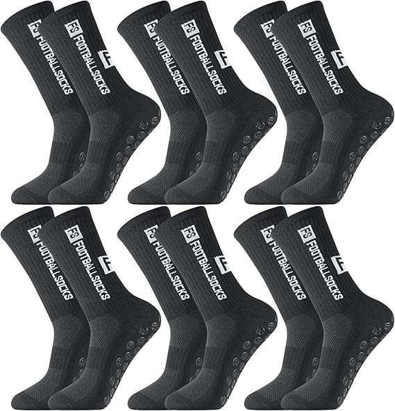 Set 6pair Calcetines Medias Antideslizantes Para Futbol Yoga Ejercicio Hombre Mu