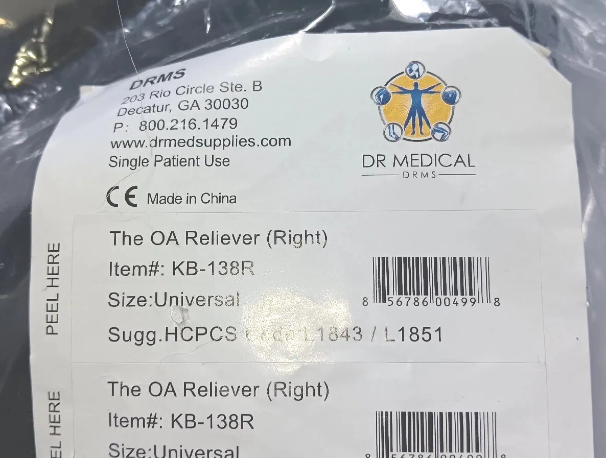 Dr Medical The OA Reliever KB-138R Adjustable RIGHT side Knee Brace