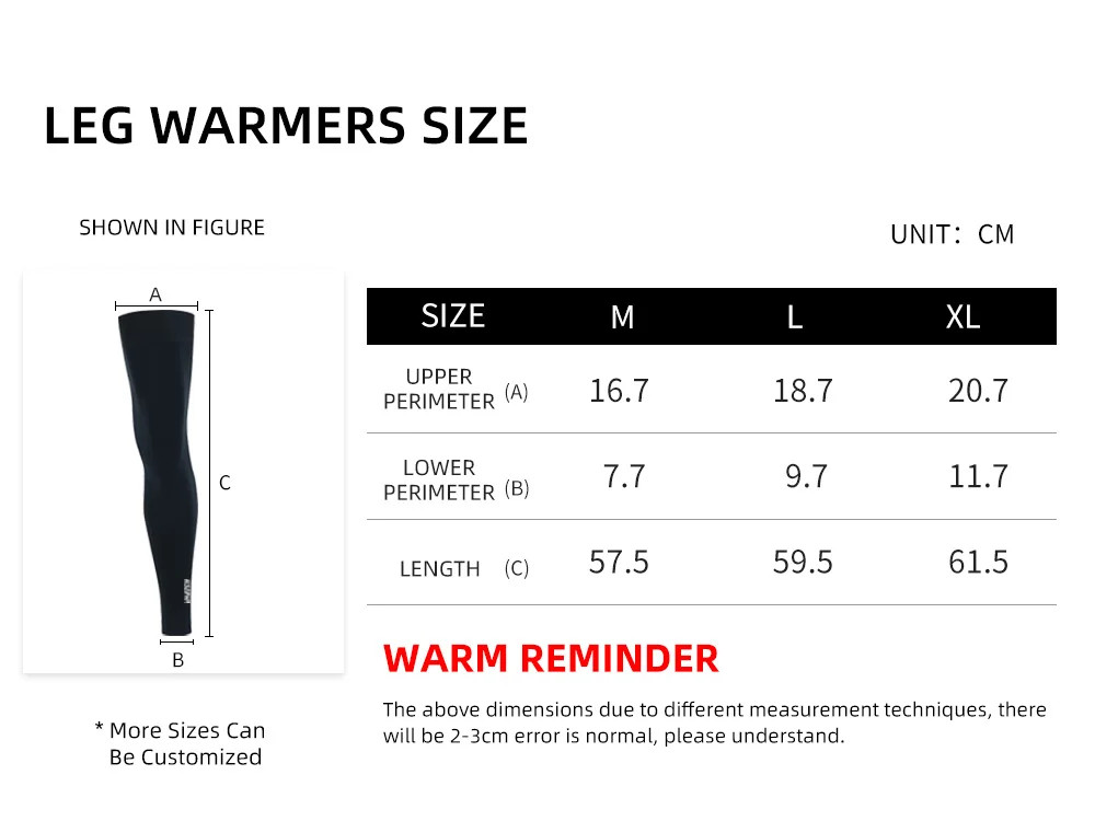 Cycling Leg Warmers Sleeves Thermal Fleece UV Protect MTB Outdoor Sports Soccer