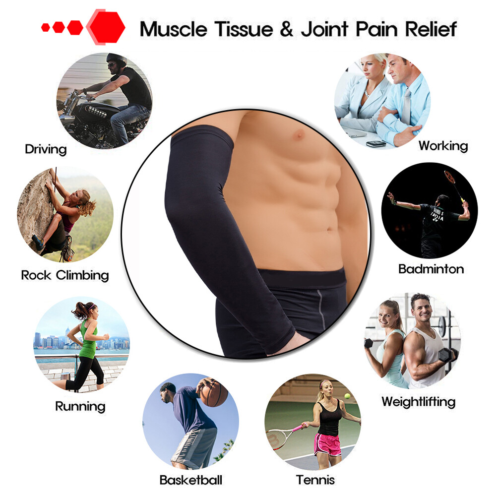 Women Men Compression Sleeve Arm Elbow Support Brace Arthritis Joint Pain Relief